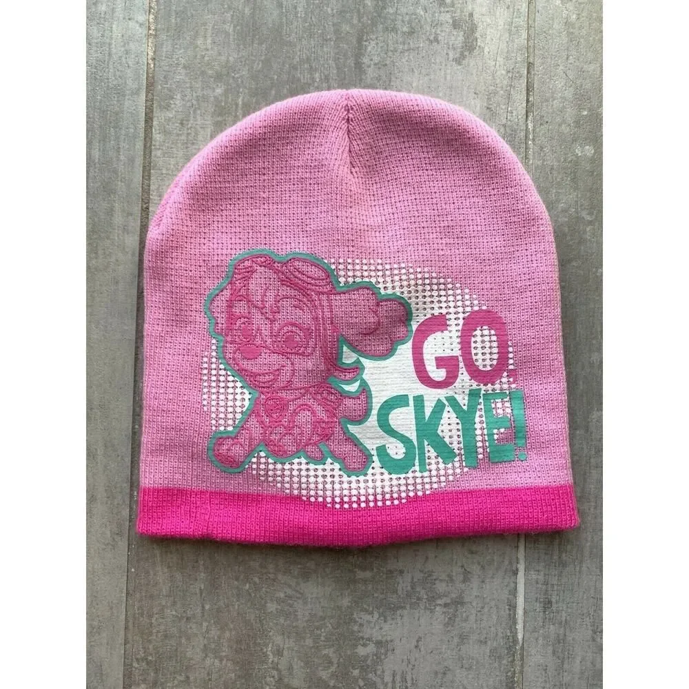 PAW PATROL Go Skye Girls Youth ONE SIZE Knit Beanie Hat Pink Nickelodeon